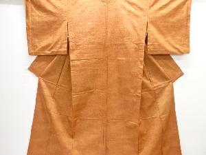 アンティーク　雨縞模様織り出し手織り紬単衣着物